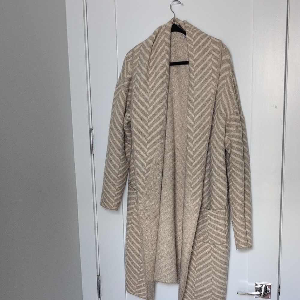 a new day Beige Chevron Cardigan